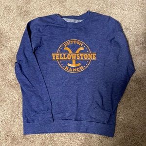Heathered blue yellowstone sweatshirt, size M, runs a little small